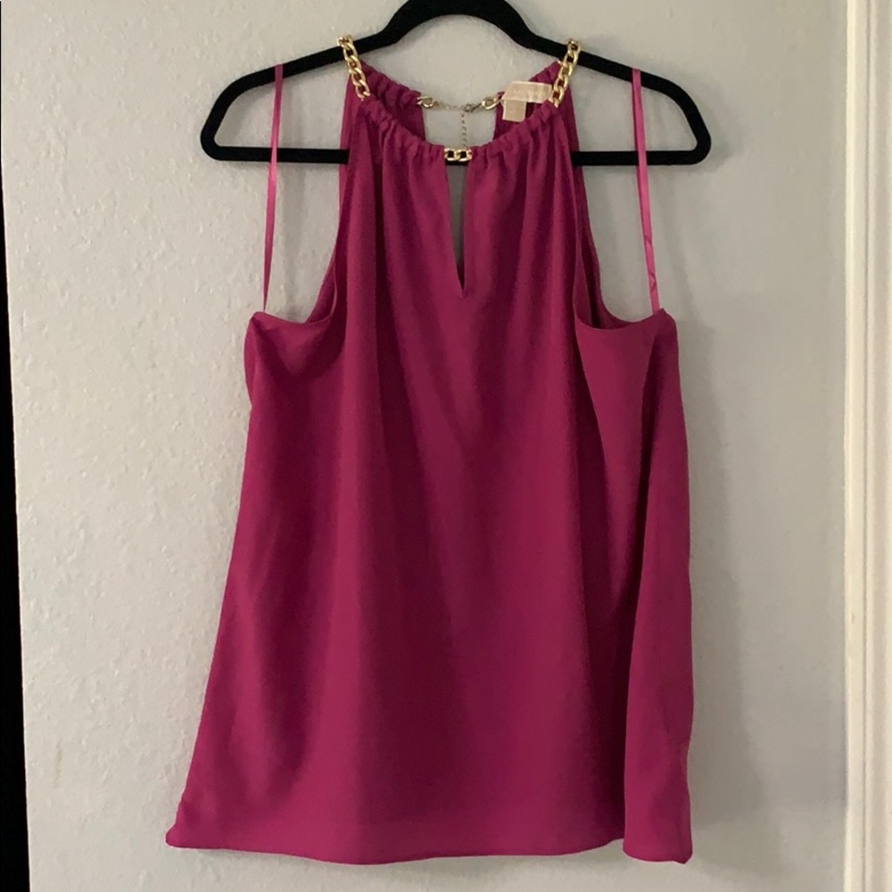 Michael Kors halter top with gold chain neck line